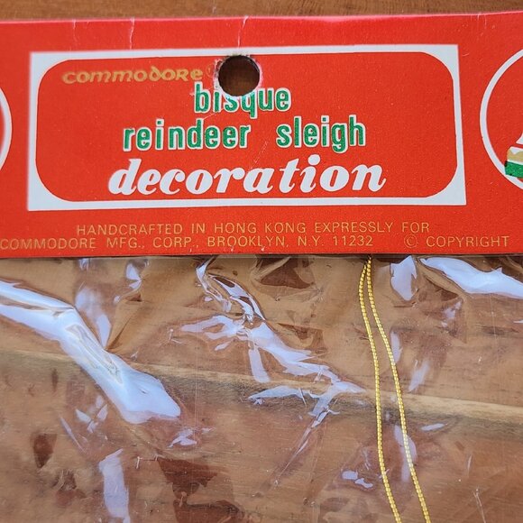 80s Commodore Santa Claus Reindeer Ornament Hong Kong unopened package vintage o - Picture 5 of 5